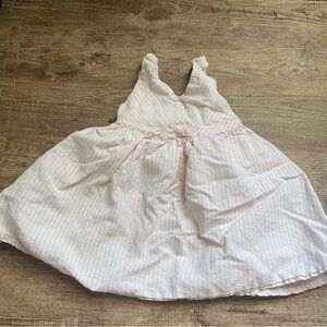 Hope & Henry Girls' Sleeveless Bow Shoulder Swing Dress in Linen